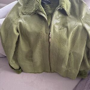 Pamela McCoy faux alligator jacket.